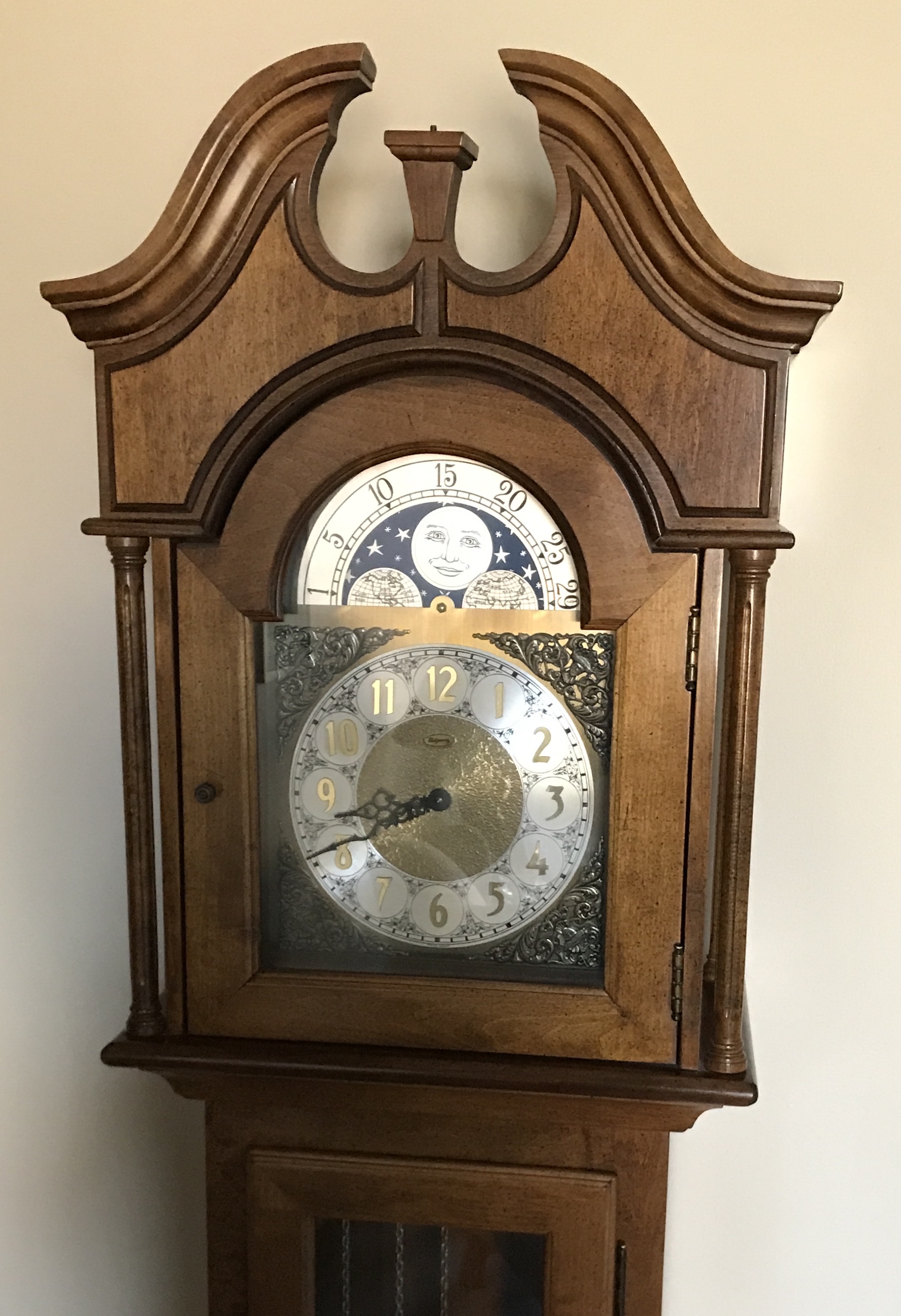 The grandfather clock sans finial